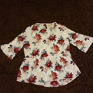 Faded Glory Floral Peplum top